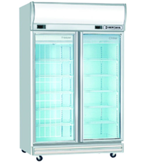 2  Door Glass Chiller/Freezer